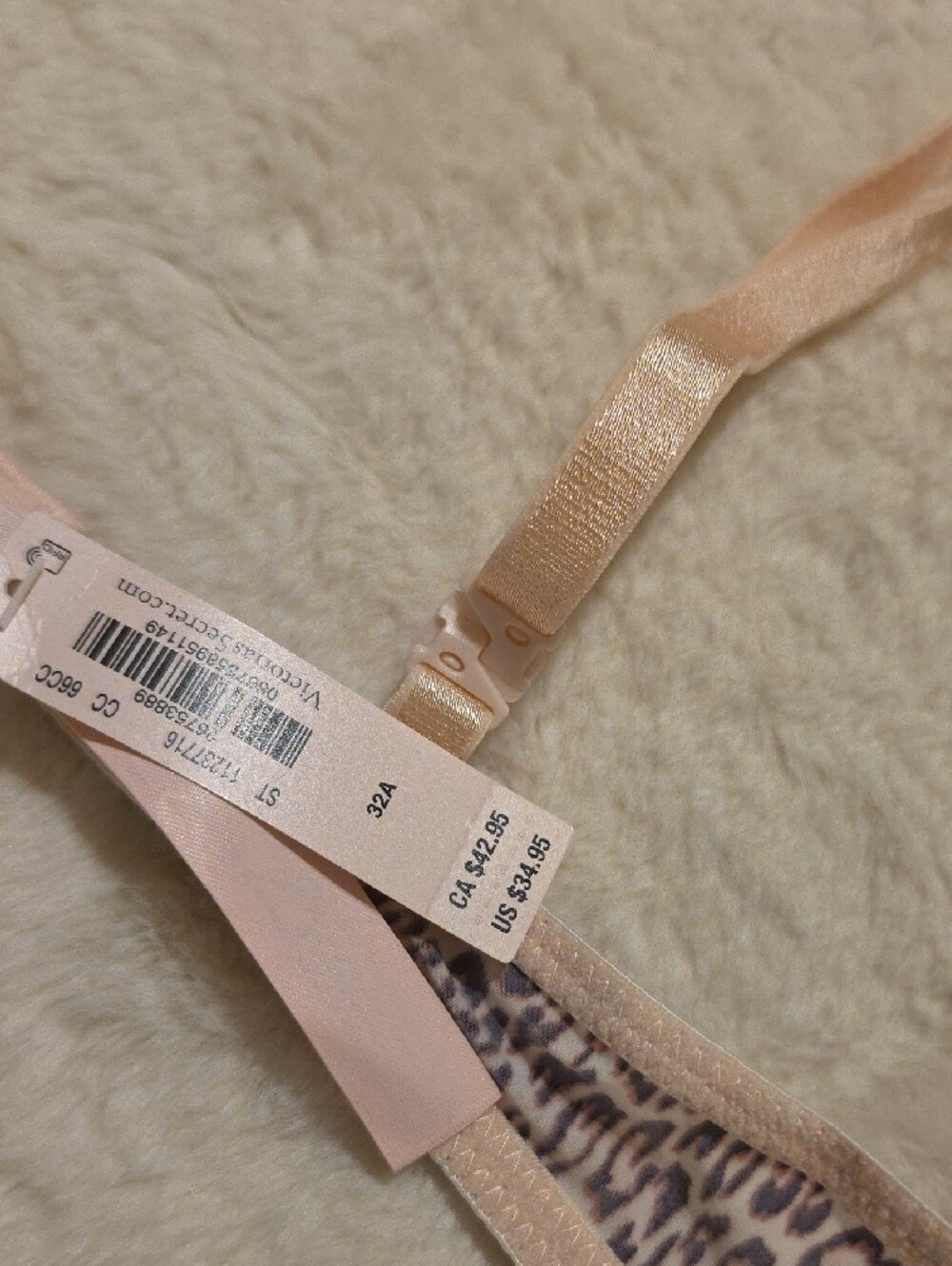 NWT Victoria's Secret Pink Leopard Print 32A Bra LIGHTLY LINED - Picture 13 of 14